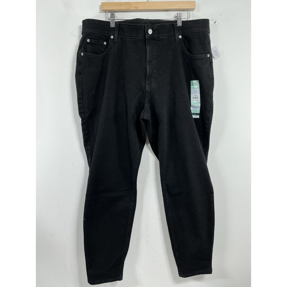 Womans NWT Terra & Sky High Rise Skinny Black Jeans 22W